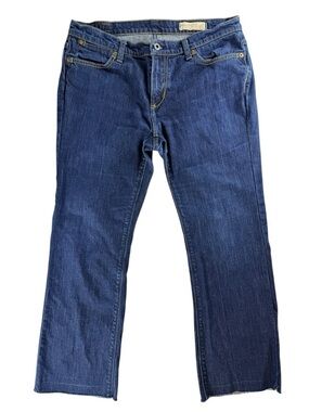 Polo jeans Y2K vintage Ralph Lauren raw ham cropped jeans, straight leg size 12